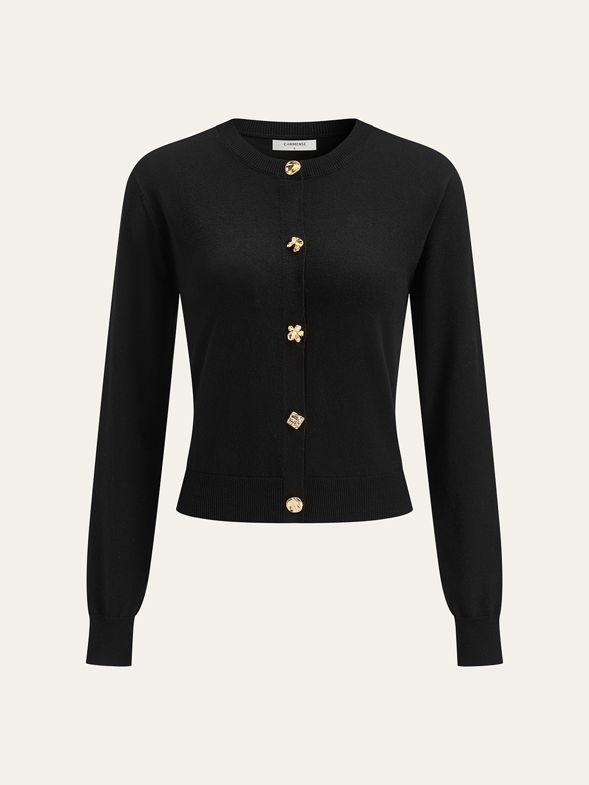 Metal Düğmeli Triko Hırka