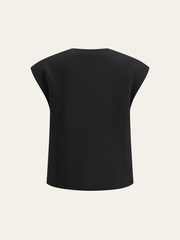 Metal Detaylı Kolsuz Yelek