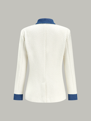 Çelik Düğmeli Kontrast Şeritli Ceket