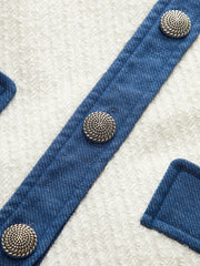 Çelik Düğmeli Kontrast Şeritli Ceket