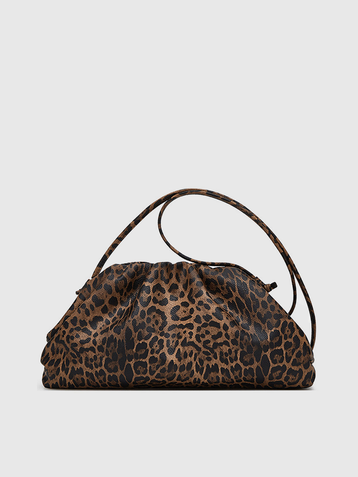 Leopar Desenli Kırışık Bulut Çantası