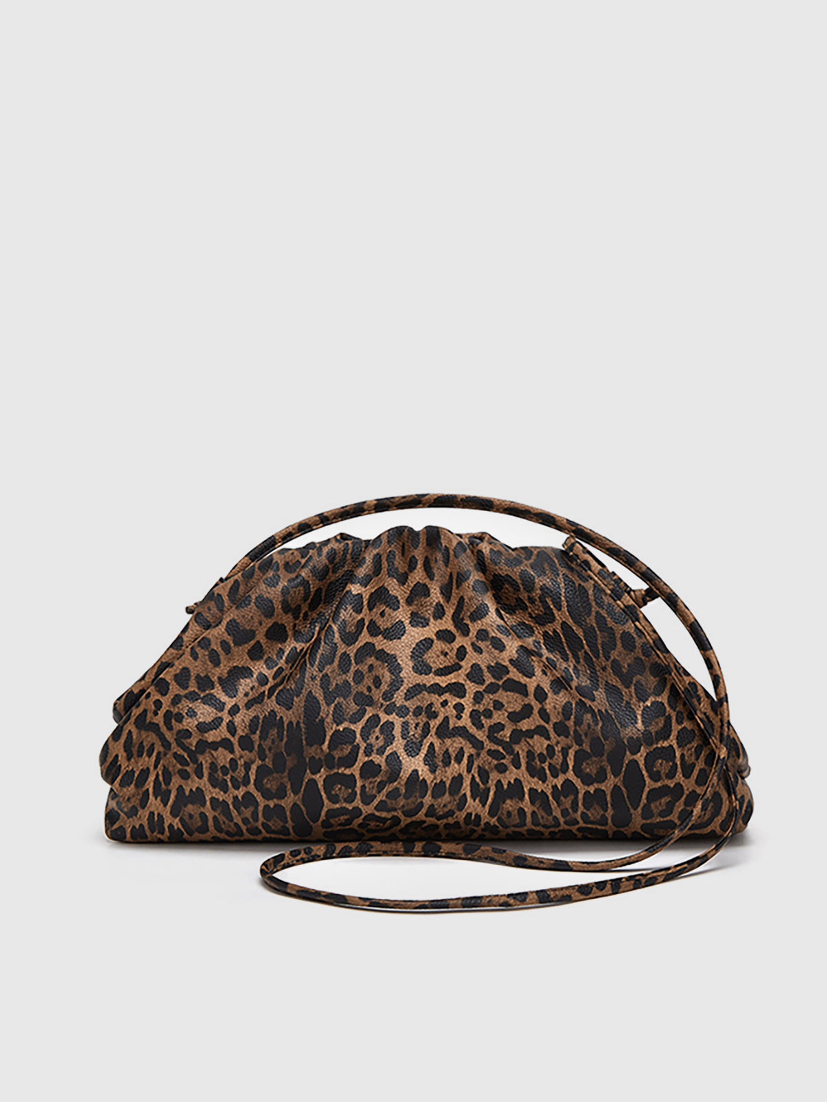 Leopar Desenli Kırışık Bulut Çantası