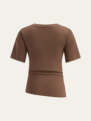 Asimetrik Kesimli Kısa Kollu Bluz