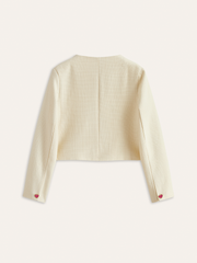 Renkli Kalp Düğmeli Kısa Ceket