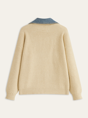 Kot Parçalı Düğmeli Triko Hırka