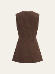 V Yaka Çizgili Düğmeli Atlet