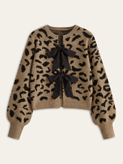 Leopar Desenli Papyonlu Üst