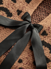 Leopar Desenli Papyon Yaka Hırka