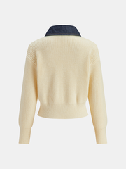 Kot Panel Fermuarlı Triko Hırka