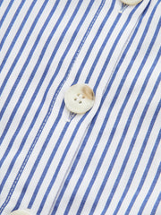 Asimetrik Omuzlu Çizgili Düğmeli Yaka Elbise