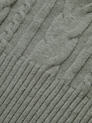 Büyük Yaka Kablo Örgü Kolsuz Yelek