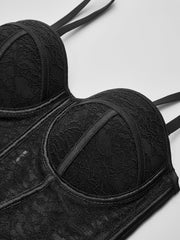 Dantel Şeffaf Korse Üst