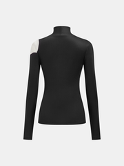 Çiçek Desenli Yüksek Yaka Bluz