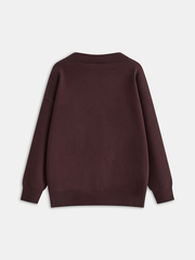 Köpek Nakışlı V Yaka Hırka