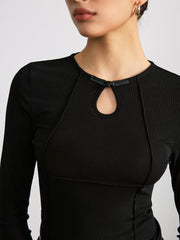 Anahtar Deliği Düğmeli Tişört