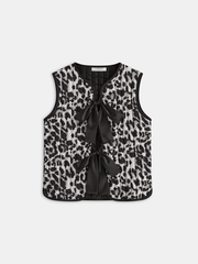 Leopar Desenli Yastıklı Yelek