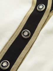 Kontrast Aksesuarlı Metal Düğmeli Hırka