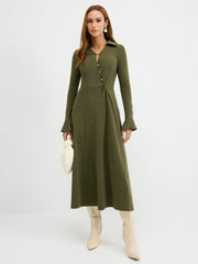 Asimetrik Dönüşlü Triko Elbise