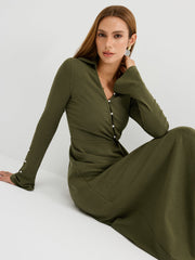 Asimetrik Dönüşlü Triko Elbise