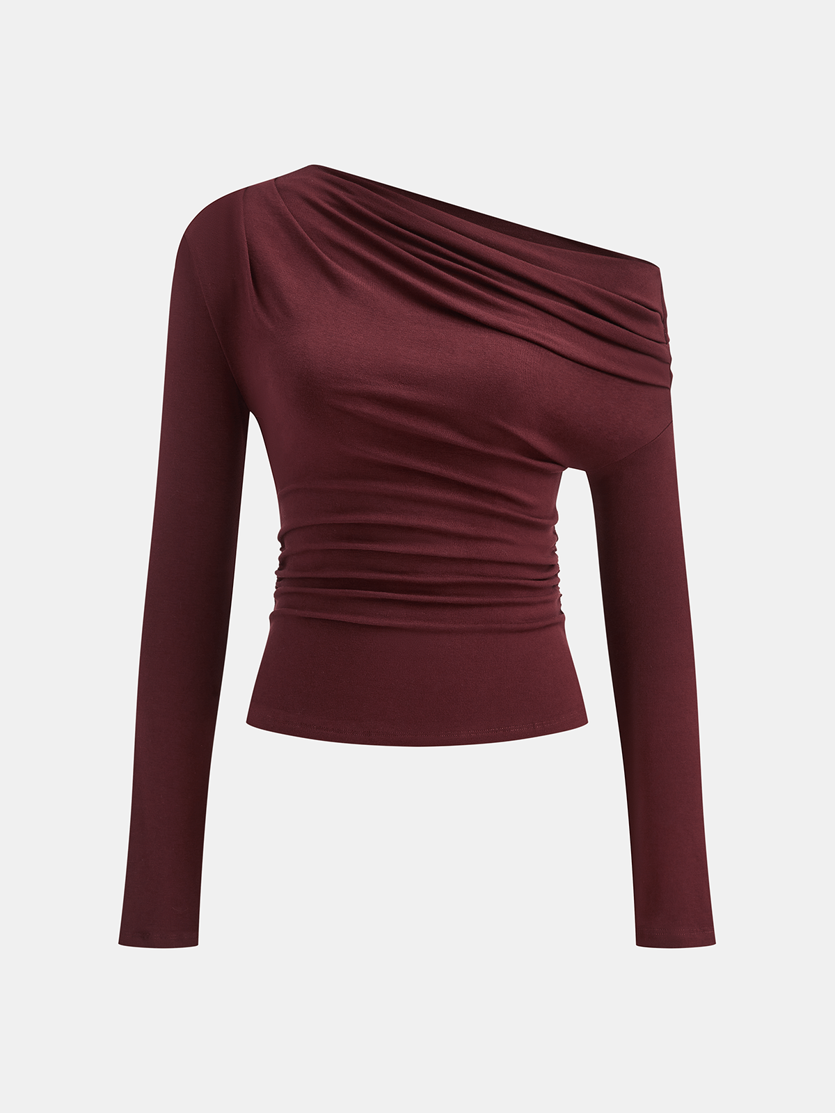 Asimetrik Drapeli Tek Omuzlu Tişört