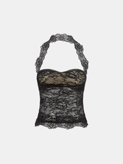 Dantel Halter Yaka Bluz