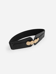 Altın Madalyonlu Aksanlı Elastik Geniş Bel Kemeri