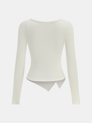 Asimetrik Kesim Uzun Kollu Tişört