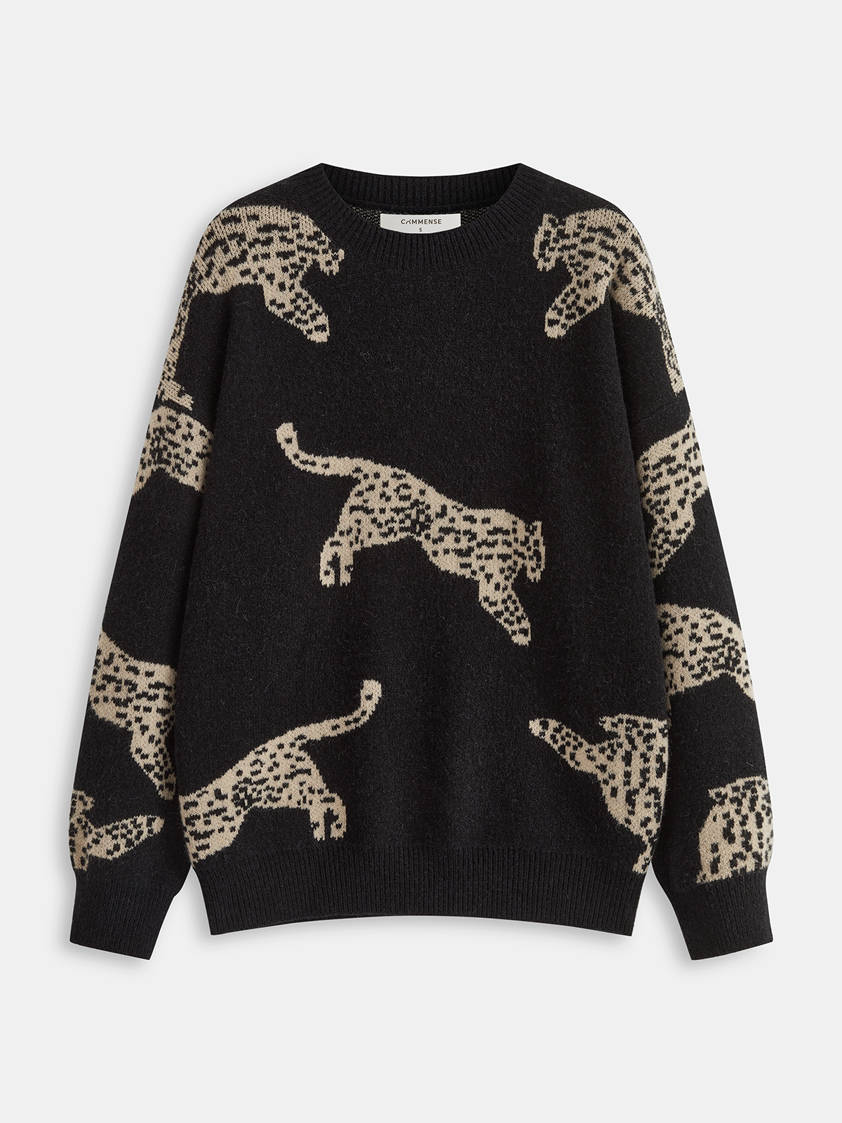 Leopar Desenli Örgü Kazak
