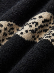 Leopar Desenli Örgü Kazak