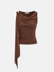 Metalik dekorlu volanlı askılı üst