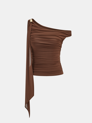 Metalik dekorlu volanlı askılı üst