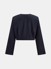 Metalik Düğmeli Kısa Ceket