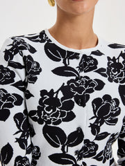 Çiçek Desenli Kısa Hırka