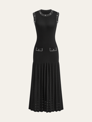 İnci Kenarlı Örgü Elbise