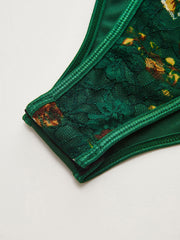 Çiçek Desenli Nakışlı Büstiyer