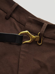 Asimetrik Kemerli Kavisli Paça Pantolon