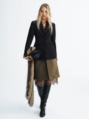 Dantel Detaylı Dar Kesim Ceket