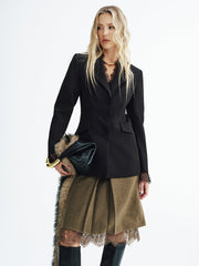 Dantel Detaylı Dar Kesim Ceket