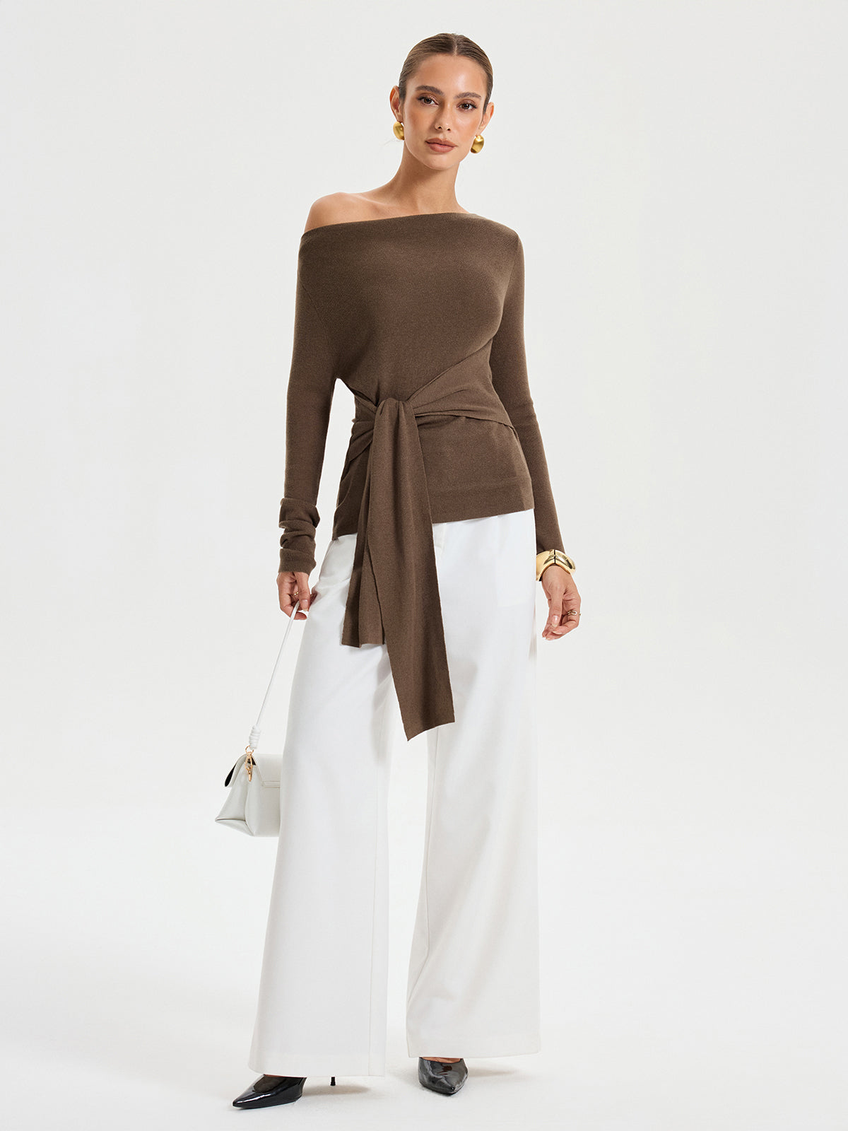 Geniş Yaka Asimetrik Bluz