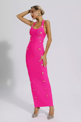 Pembe Bandaj Maxi Elbise